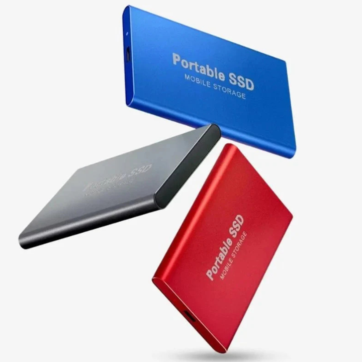 Tragbar ekstern SSD med USB-C-Anschluss, festet aluminiumshus