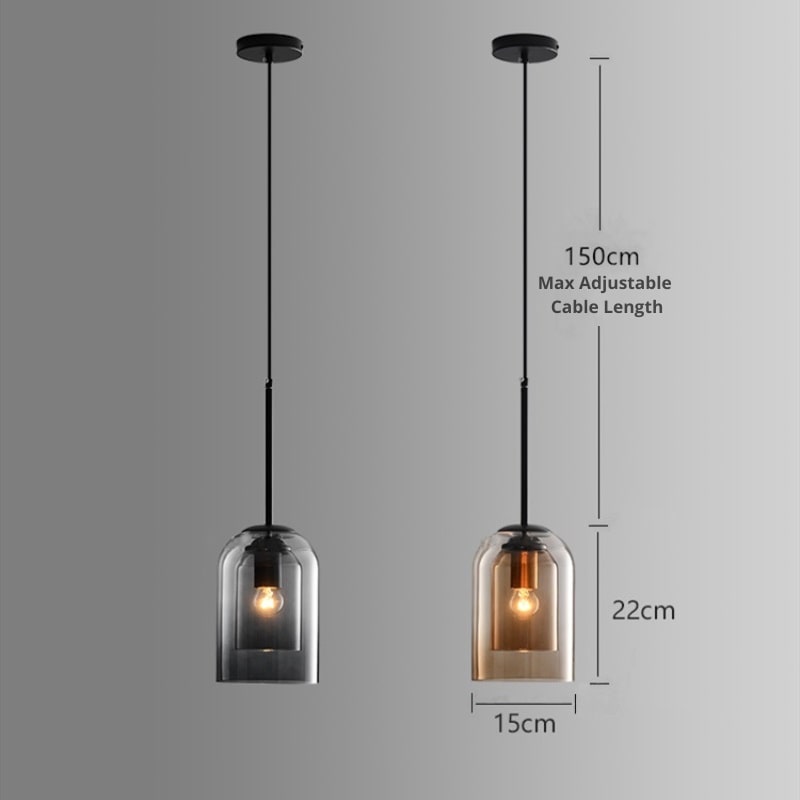 Dobbel glasspendellampe Skanto