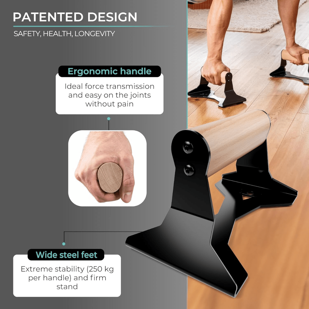 Skanto | Ergonomiske tre parallettes for sikker push-up trening