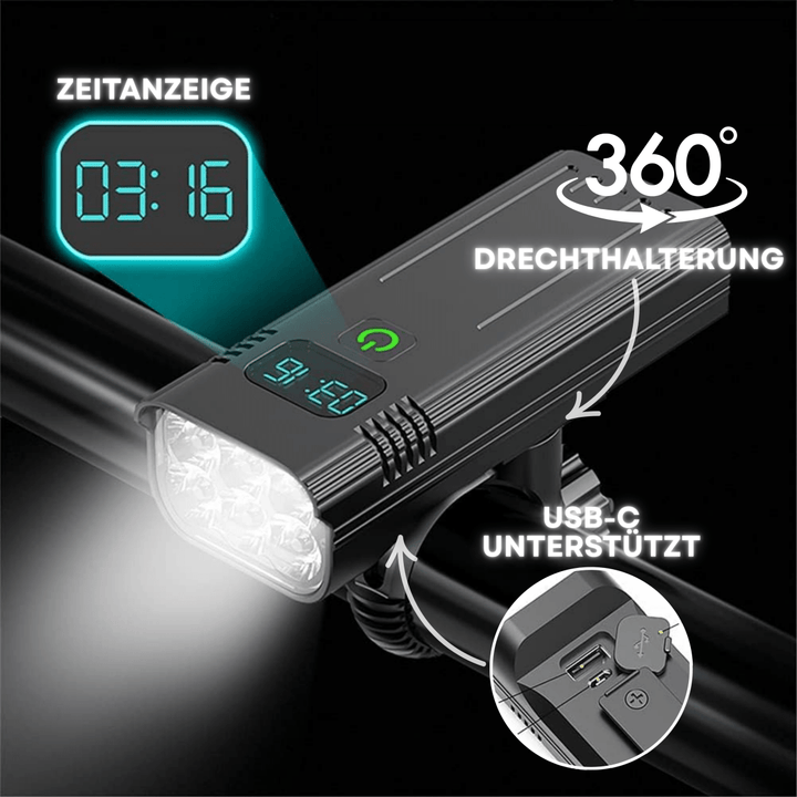 Skanto | LED sykkellys med 5000 lumen for maksimal sikkerhet når du sykler om natten