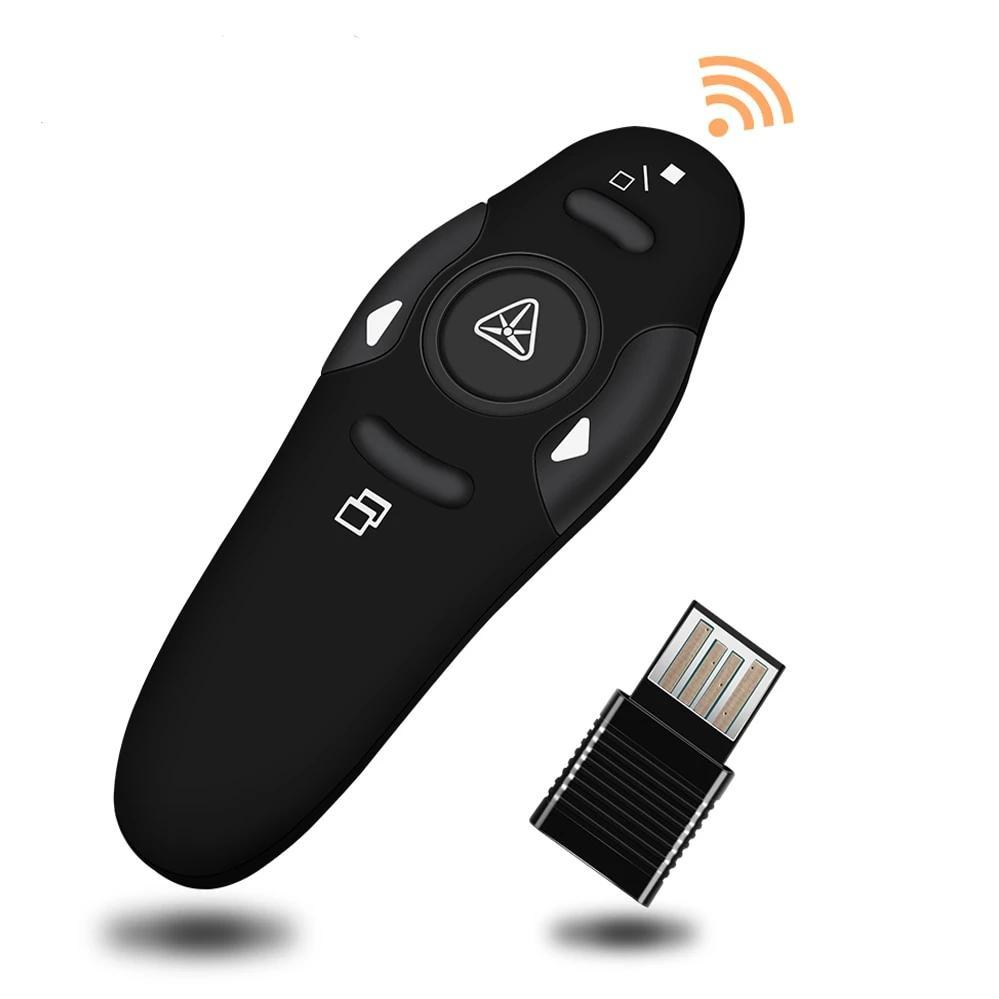 Skanto | 2.4GHz Trådløs Presentatør Rød Laserpekere Penn USB Mottaker RF Fjernkontroll Side Vend PPT Powerpoint Presentasjon