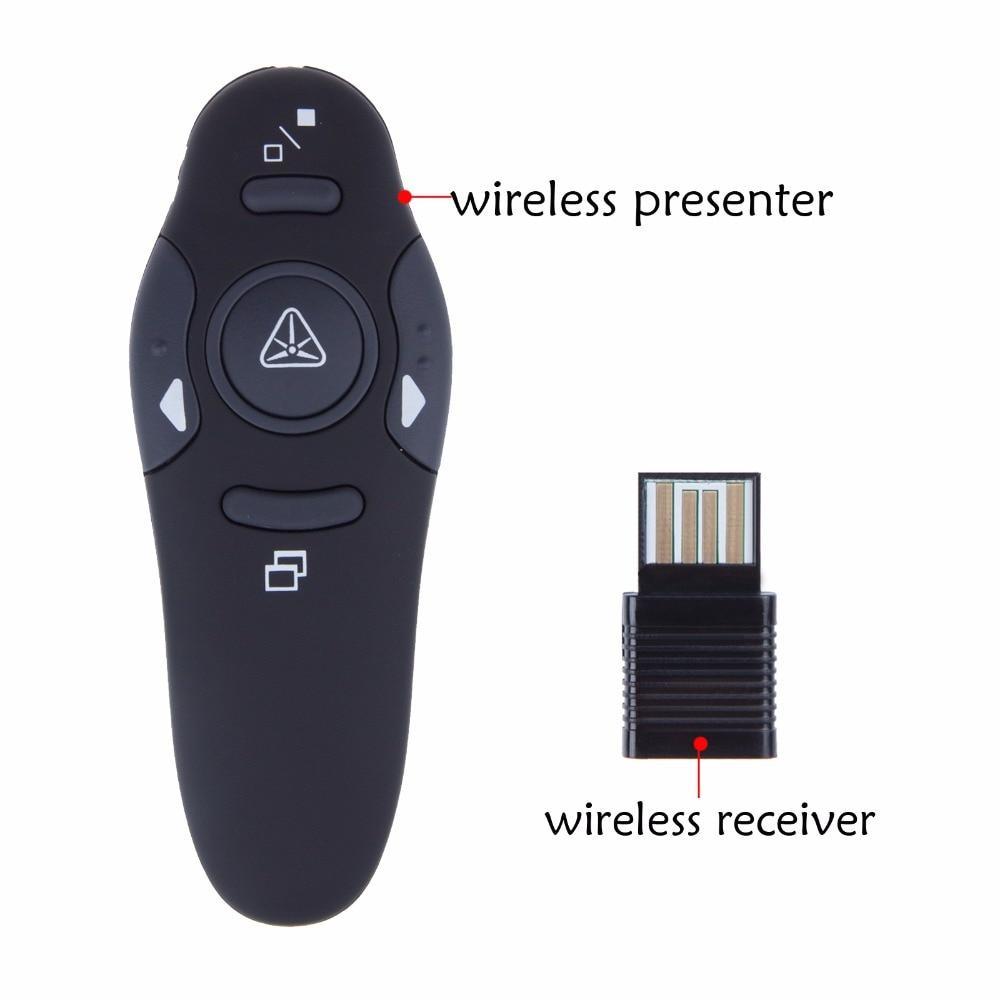 Skanto | 2.4GHz Trådløs Presentatør Rød Laserpekere Penn USB Mottaker RF Fjernkontroll Side Vend PPT Powerpoint Presentasjon