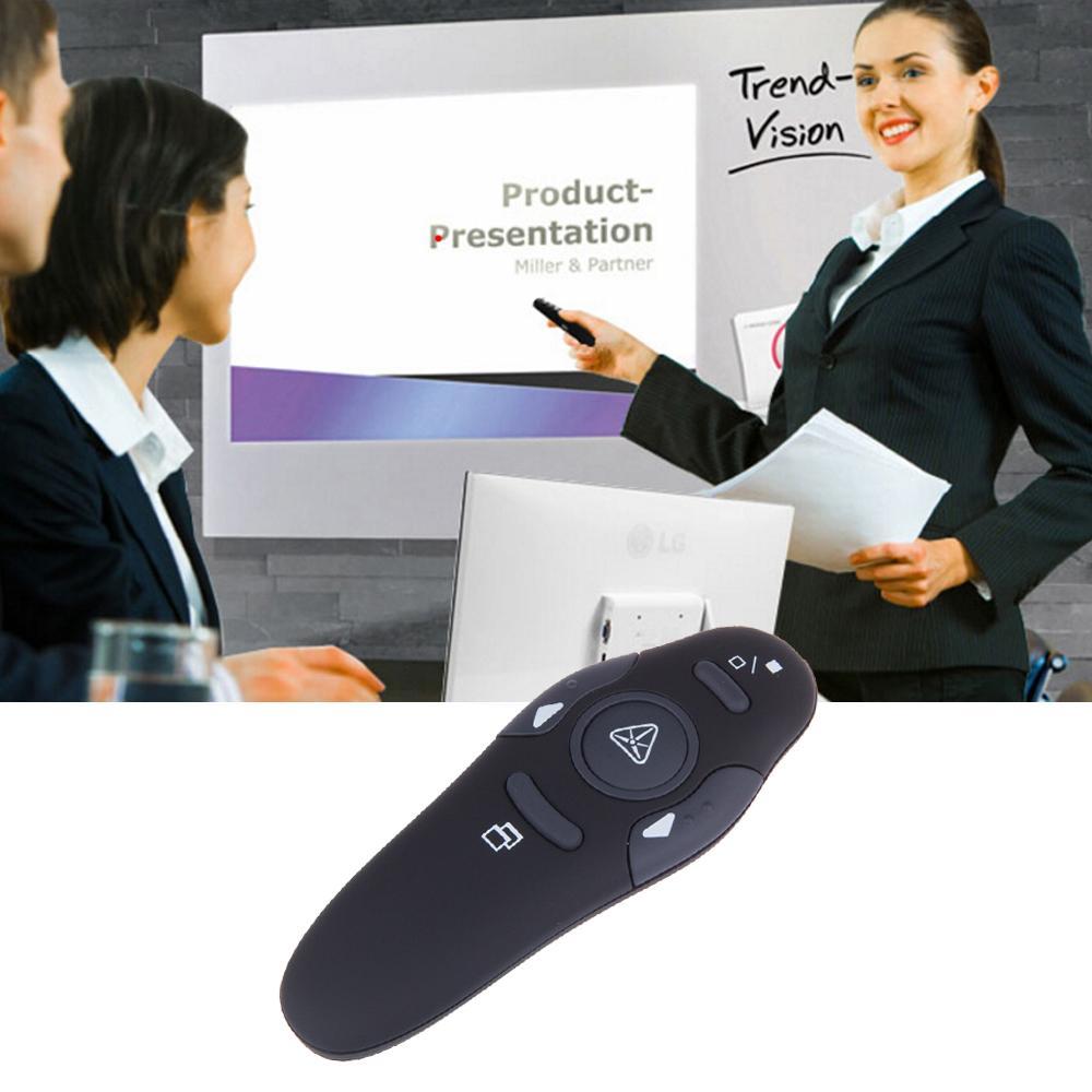 Skanto | 2.4GHz Trådløs Presentatør Rød Laserpekere Penn USB Mottaker RF Fjernkontroll Side Vend PPT Powerpoint Presentasjon