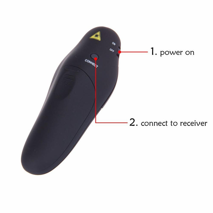 Skanto | 2.4GHz Trådløs Presentatør Rød Laserpekere Penn USB Mottaker RF Fjernkontroll Side Vend PPT Powerpoint Presentasjon