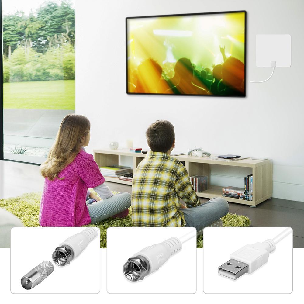 Skanto | Hvit HDTV Antenne - Med Signalforsterker Booster 1080P 80Miles Rekkevidde