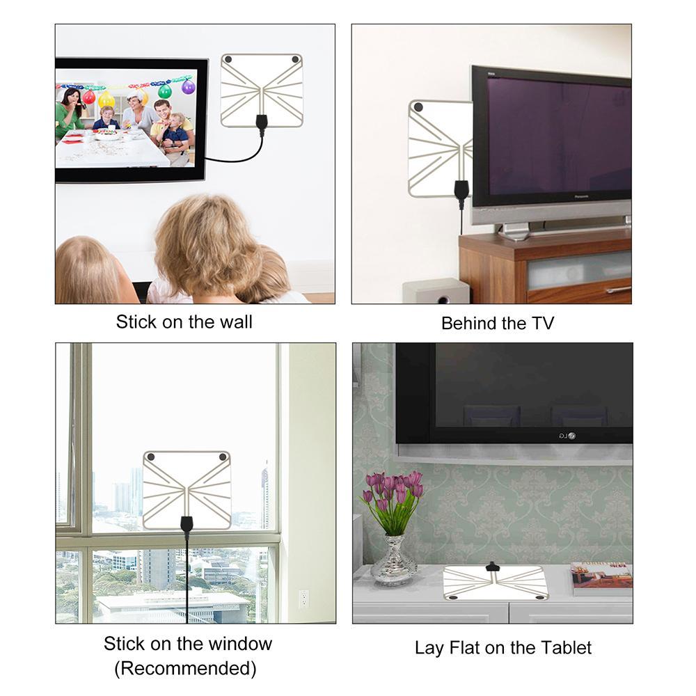 Skanto | Hvit HDTV Antenne - Med Signalforsterker Booster 1080P 80Miles Rekkevidde