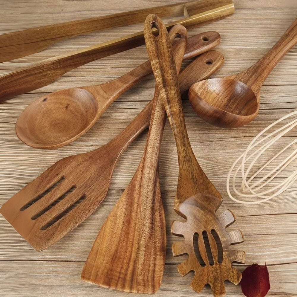Skanto | Tre Cooking Utensils Set Teak Non Stick