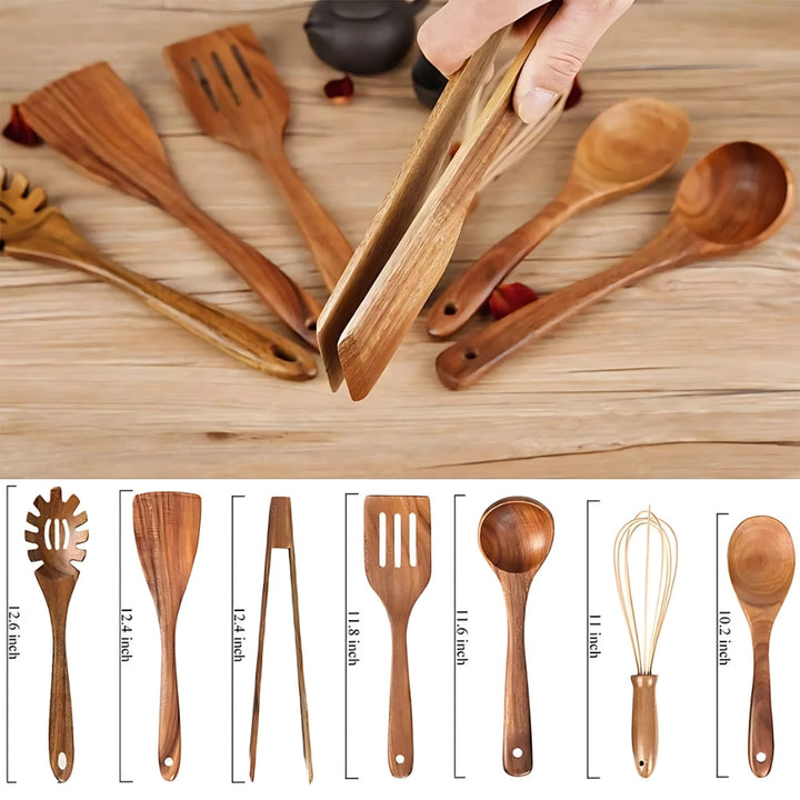 Skanto | Tre Cooking Utensils Set Teak Non Stick