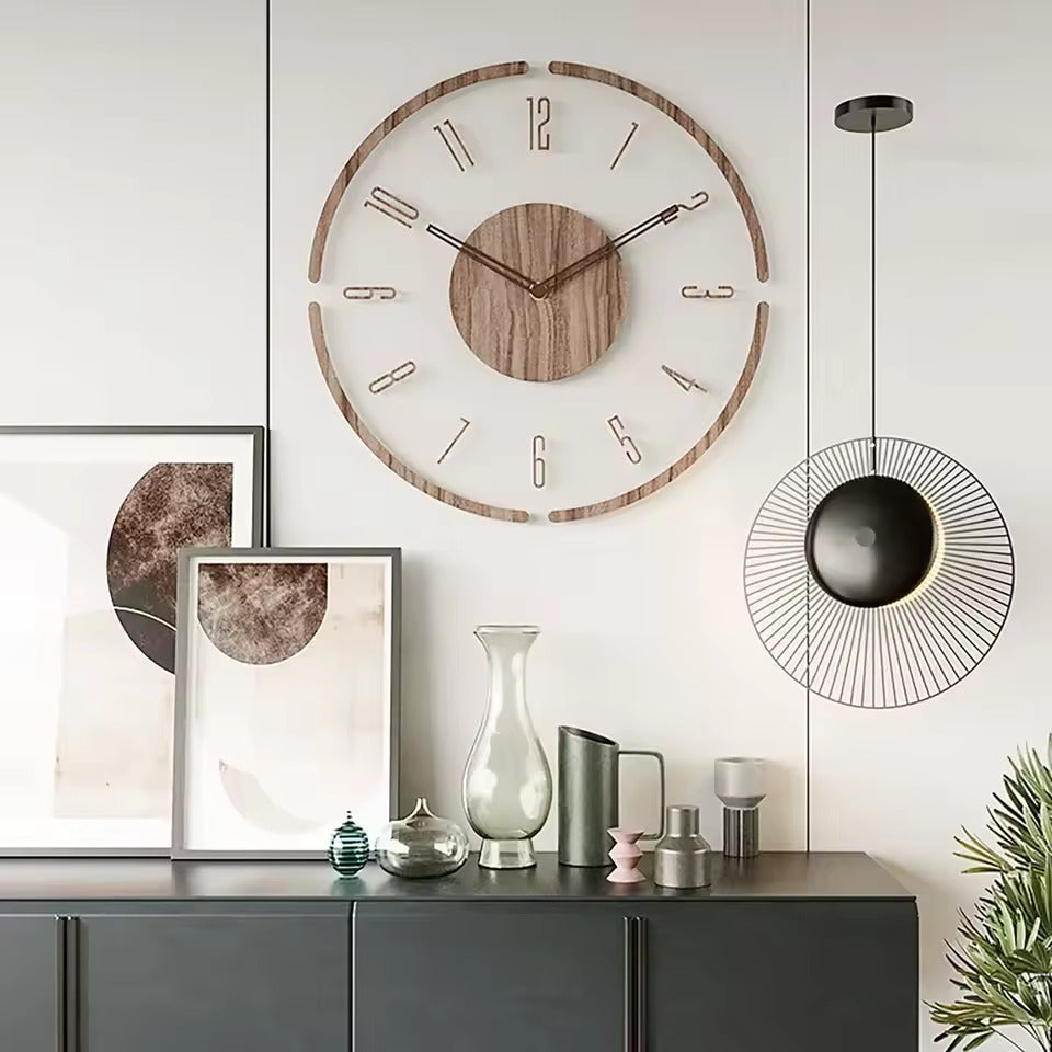 Nordisk Treveggklokke – Tidløs Minimalisme | Skanto