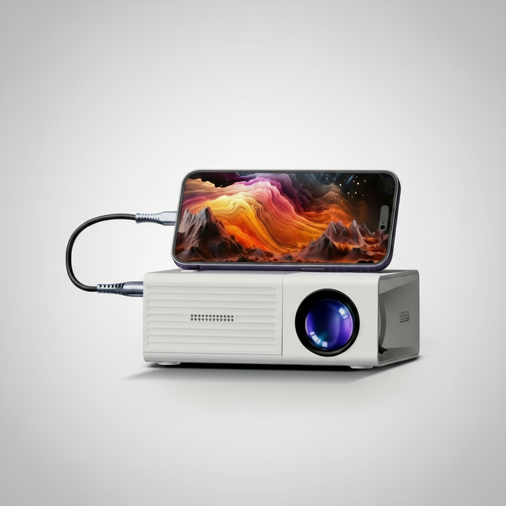 Skanto | Projektor Bærbar Mini HD LED Hjemmekino Utendørs 3000 Lumen