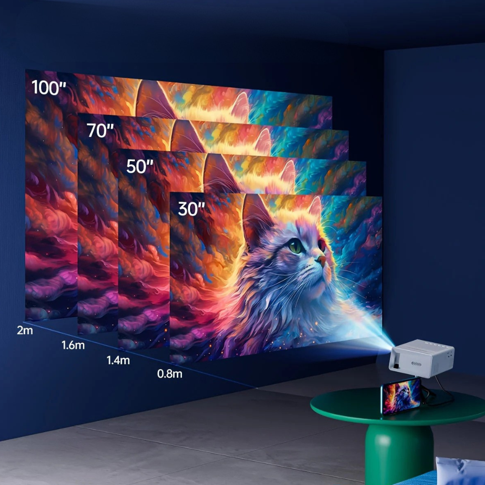 Tragbarer Mini-HD-LED-Projektor for Heimkino og Außenbereich, 3000 Lumen