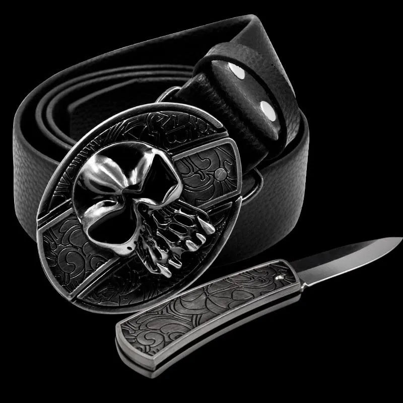 Herren Leder-Punkgürtel | Vintage-Metallschnallen Designs