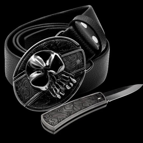 Herren Leder-Punkgürtel | Vintage-Metallschnallen Designs