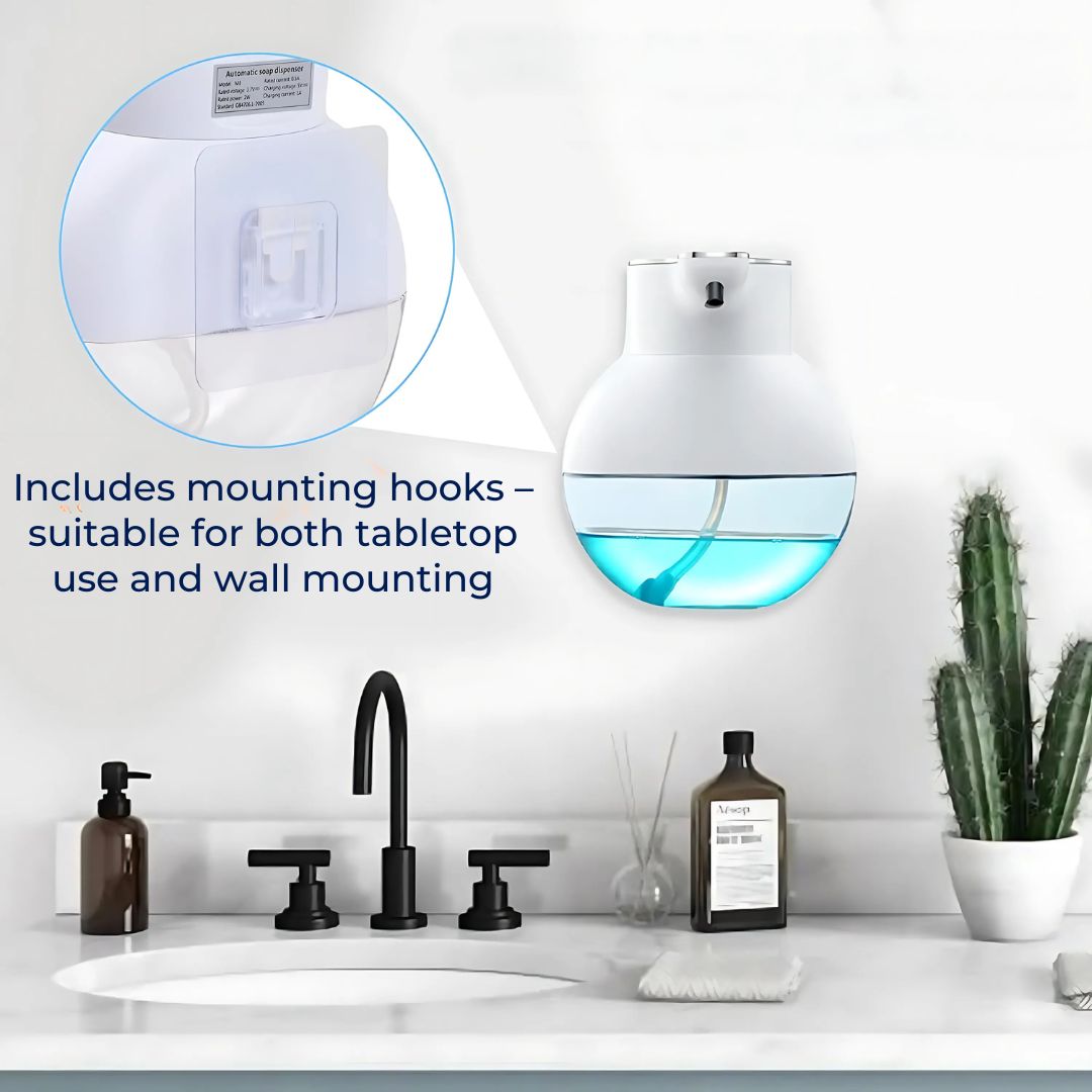 PureFoam | Berøringsfri Skumsåpe Dispenser – Infrarød Sensor – IPX5 Vannavvisende – USB Oppladbar Hygiene Skanto