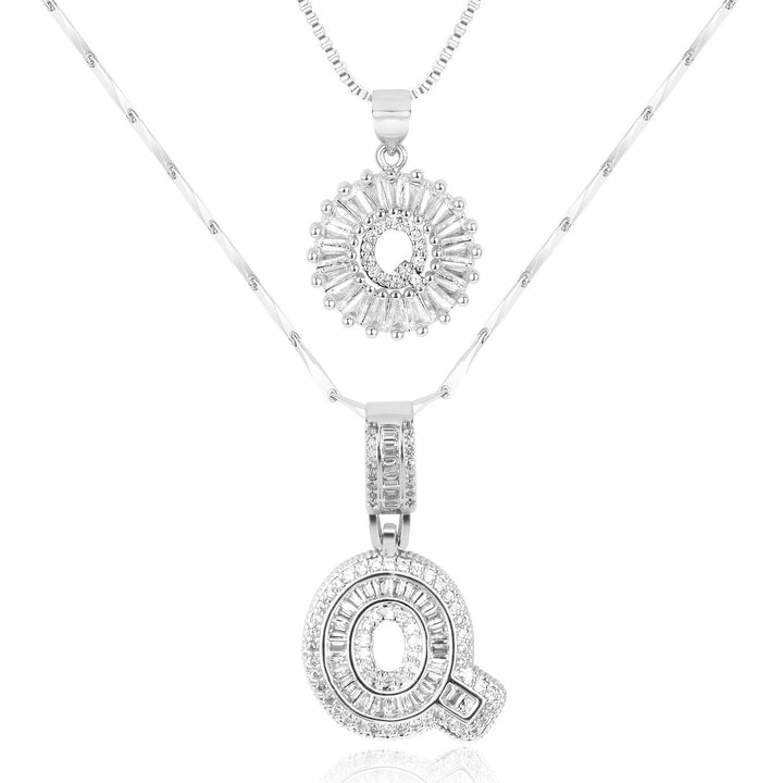 Skanto | 2pc 14k Diamant Bokstav Initial Halskjeder