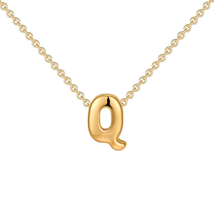 Skanto | Dainty Bubble Letter Initial Necklace