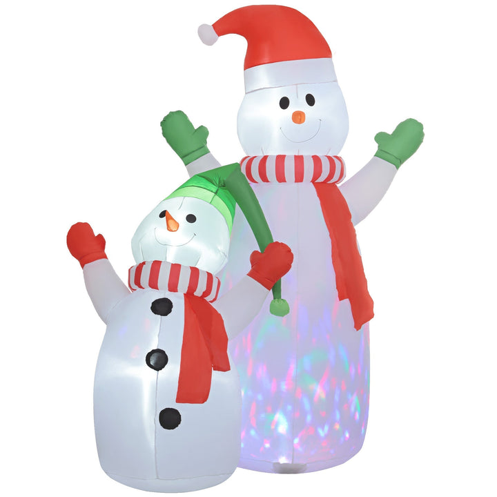 Skanto | SnowGlow Oppblåsbar Snøfamilie – 240 cm Juledekorasjon med LED-belysning og vifte