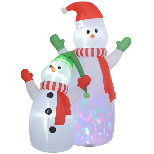 Skanto | SnowGlow Oppblåsbar Snøfamilie – 240 cm Juledekorasjon med LED-belysning og vifte