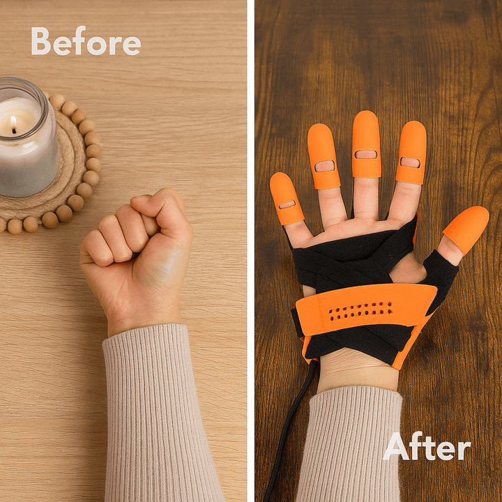 Skanto | Automatisk Håndtrener Hanske for Hjemmerehabilitering & Styrkebygging