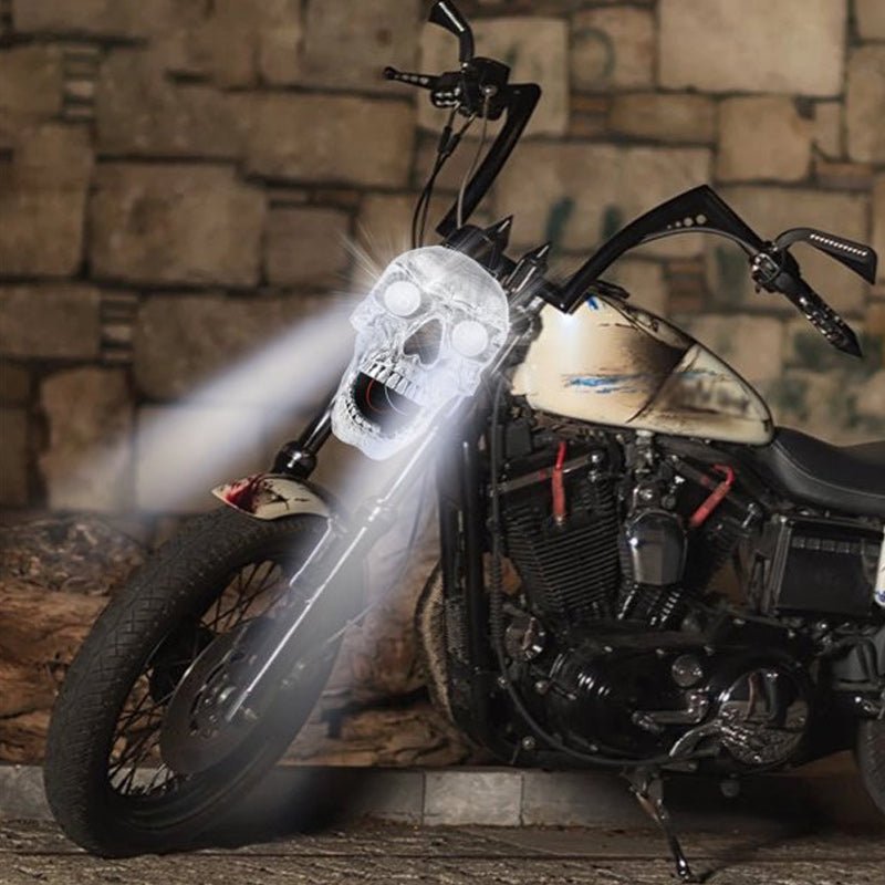 LED-Motorrad-Totenkopflampe med enkeltartigem Augenleuchten og Chrom-Finish