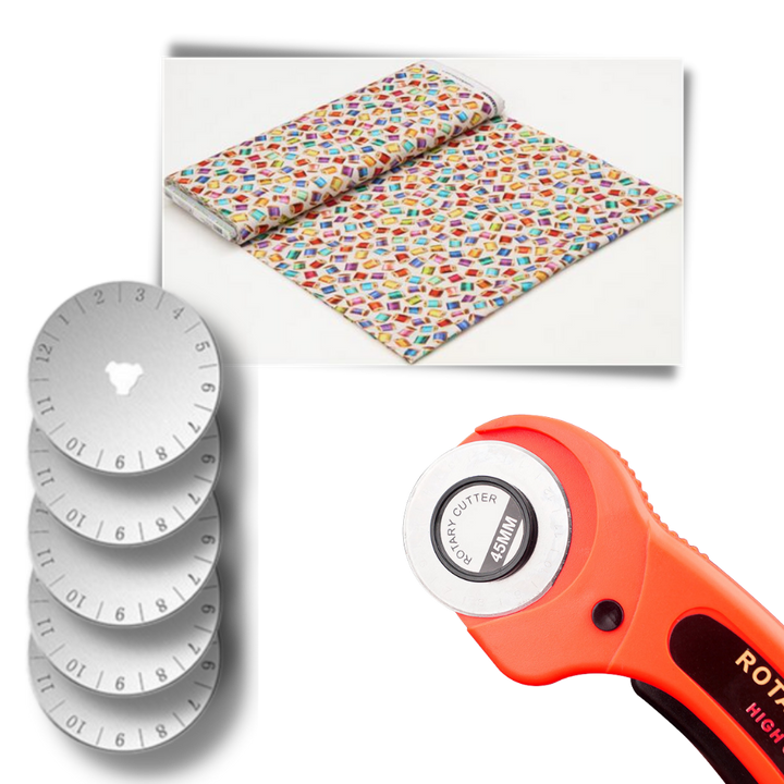 Stoffkutter med fem 45mm blader