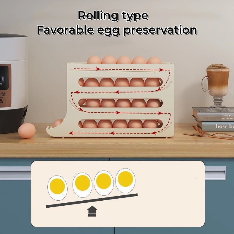 Skanto | Eierlagringsboks med stor kapasitet og rulledesign for 30 egg