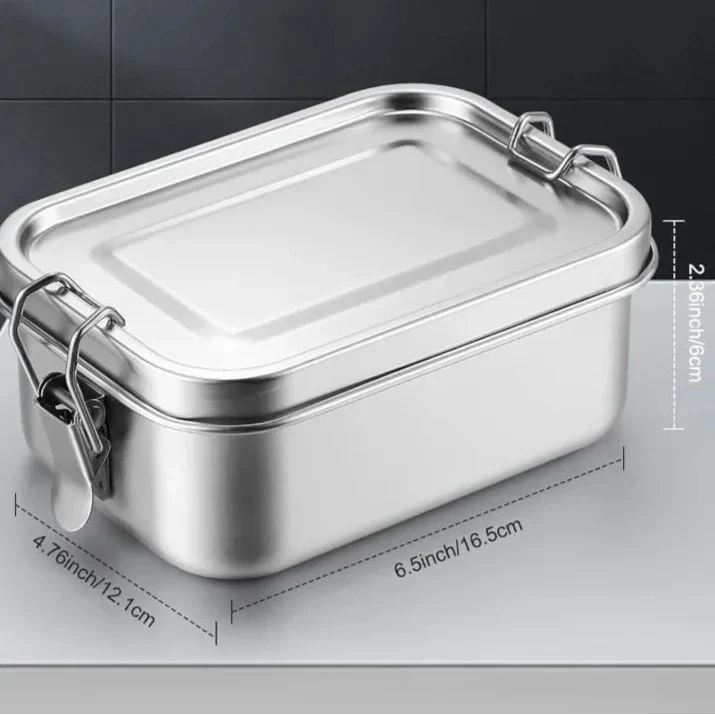 RVS Bento-lunsjboks 800 ml – Auslaufsicher, Fächer, Spülmaschinenfest