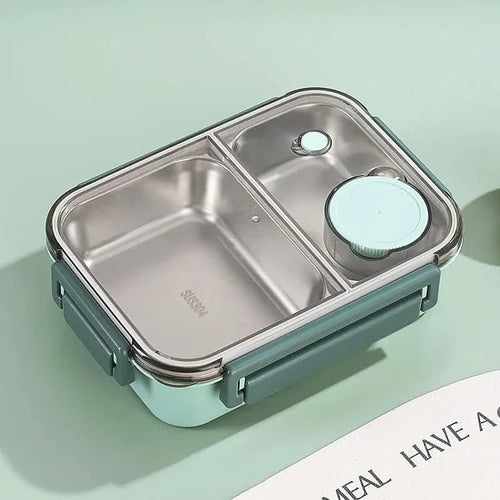 Auslaufsichere Edelstahl-Lunchbox mit Besteck (850 ml) – Für Arbeit, Schule og unterwegs