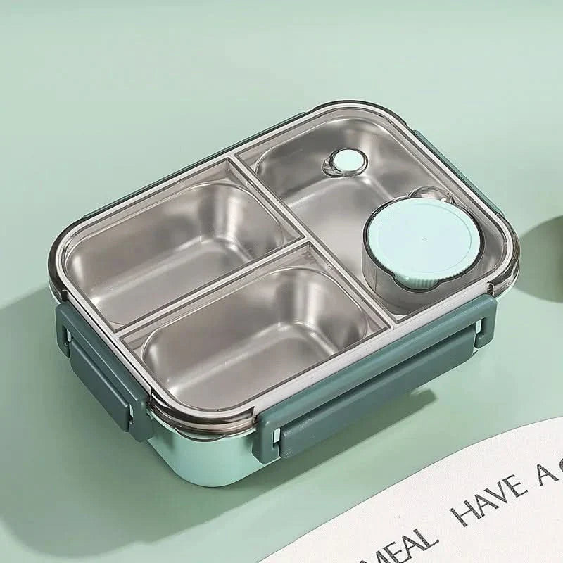 Auslaufsichere Edelstahl-Lunchbox mit Besteck (850 ml) – Für Arbeit, Schule og unterwegs