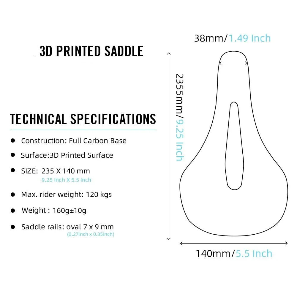 Skanto | 3D SADDLE - Ultralytt karbon sykkelsete med 3D trykt struktur