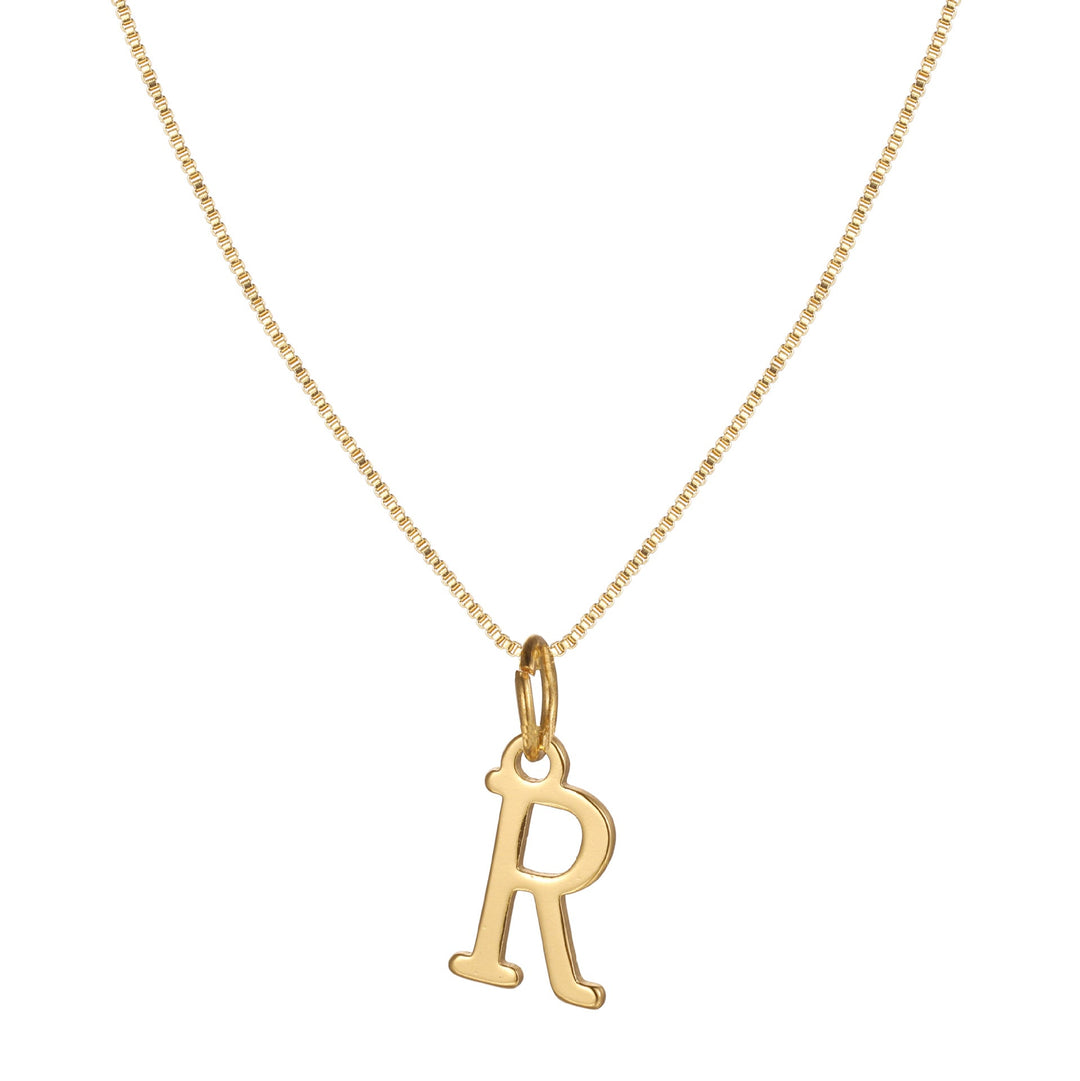 Skanto | 14k Minimal Serif Initial Halskjede