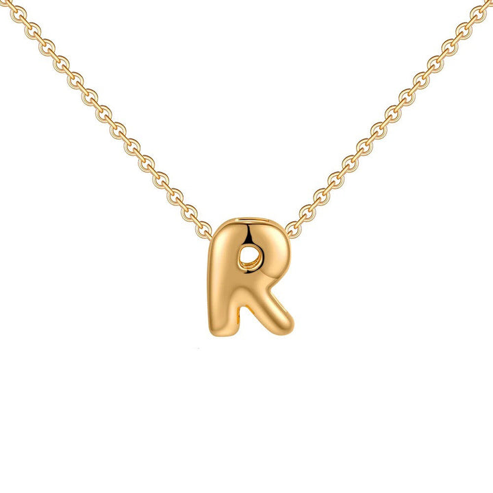 Skanto | Dainty Bubble Letter Initial Necklace
