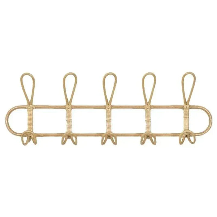 Skanto | Retro Rattan Vegghook med 5 Kroker