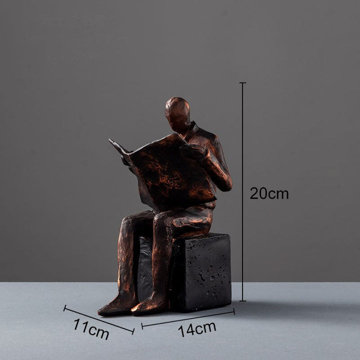 Skanto | Leser Skulptur Bokstativ Bock Støtte Abstrakt Karakter Harpiks Statue Skrivebord Dekorasjon Figurer Statuett Nordisk Hjemmedekor