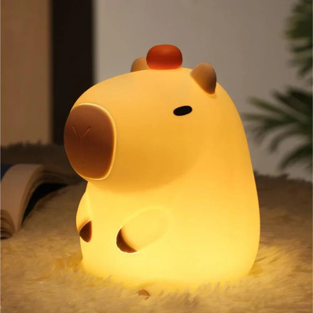 Skanto | Capybara Light - Oppladbar Tegneserie Capybara Silikon Nattlys med 800mAh Batteri