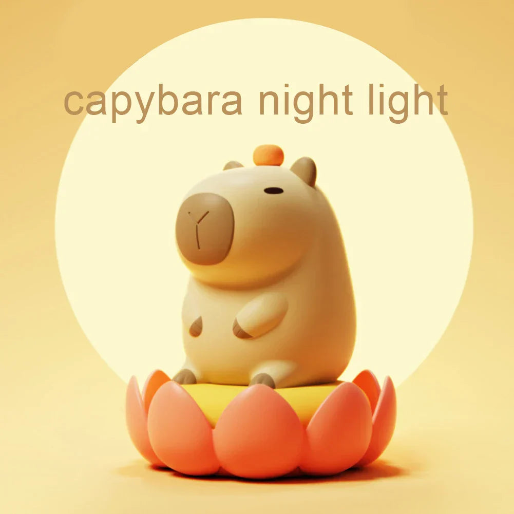 Skanto | Capybara Light - Oppladbar Tegneserie Capybara Silikon Nattlys med 800mAh Batteri
