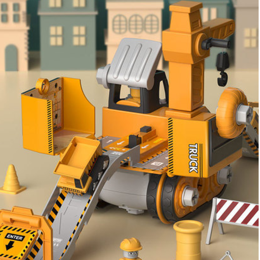 Skanto | LittleBuilder – Bygge lastebil, gravemaskin og kran leke sett for barn