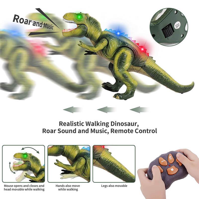 Skanto | Fjernkontroll T-Rex Dinosaur med LED-lamper og brølende lyd