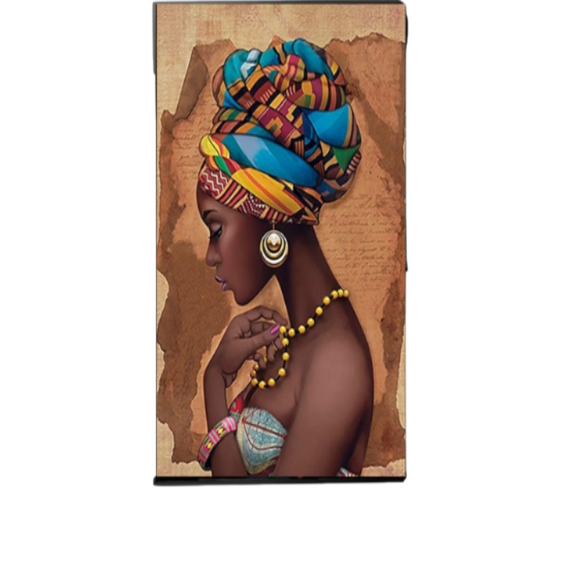 Afrikansk svart kvinne - lerrets veggkunstmaleri | Skanto