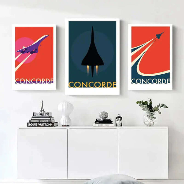 Skanto | Retro Concorde Fly Plakat på Lerret