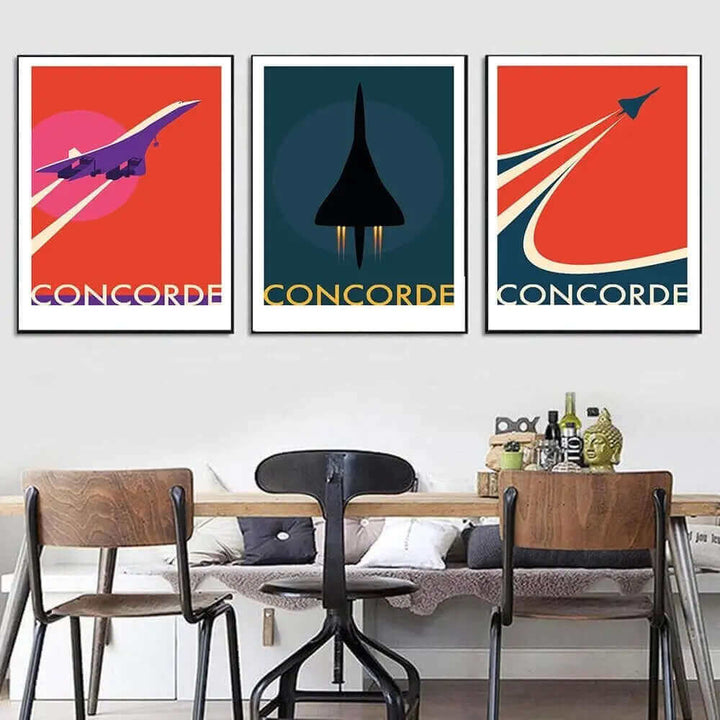 Skanto | Retro Concorde Fly Plakat på Lerret