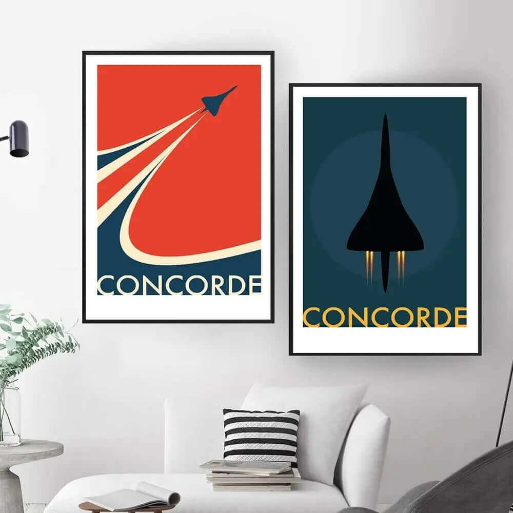 Skanto | Retro Concorde Fly Plakat på Lerret