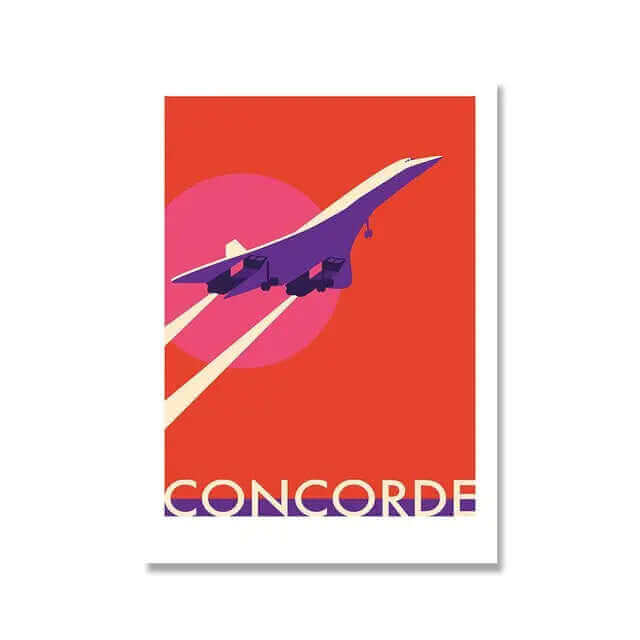 Skanto | Retro Concorde Fly Plakat på Lerret