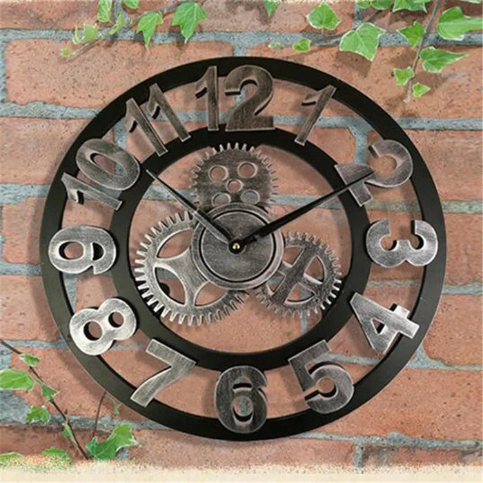 Skanto | Retro Industriale Treveggklokke – Ironwood