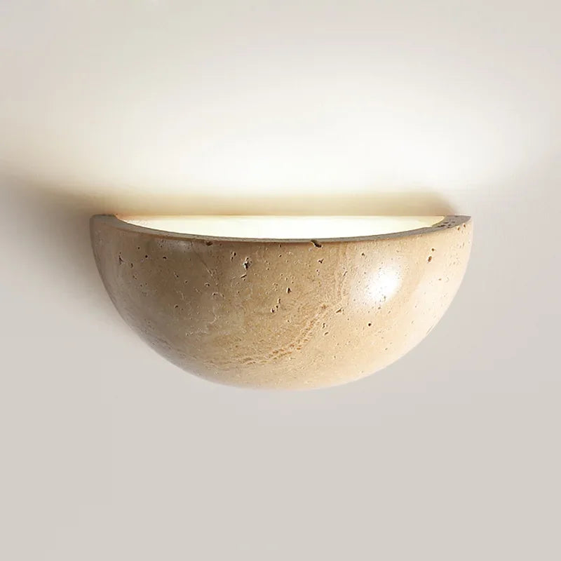 Stein Vegglampe – Elegant LED Vegglampe laget av Naturlig Stein for Stue og Soverom | Skanto