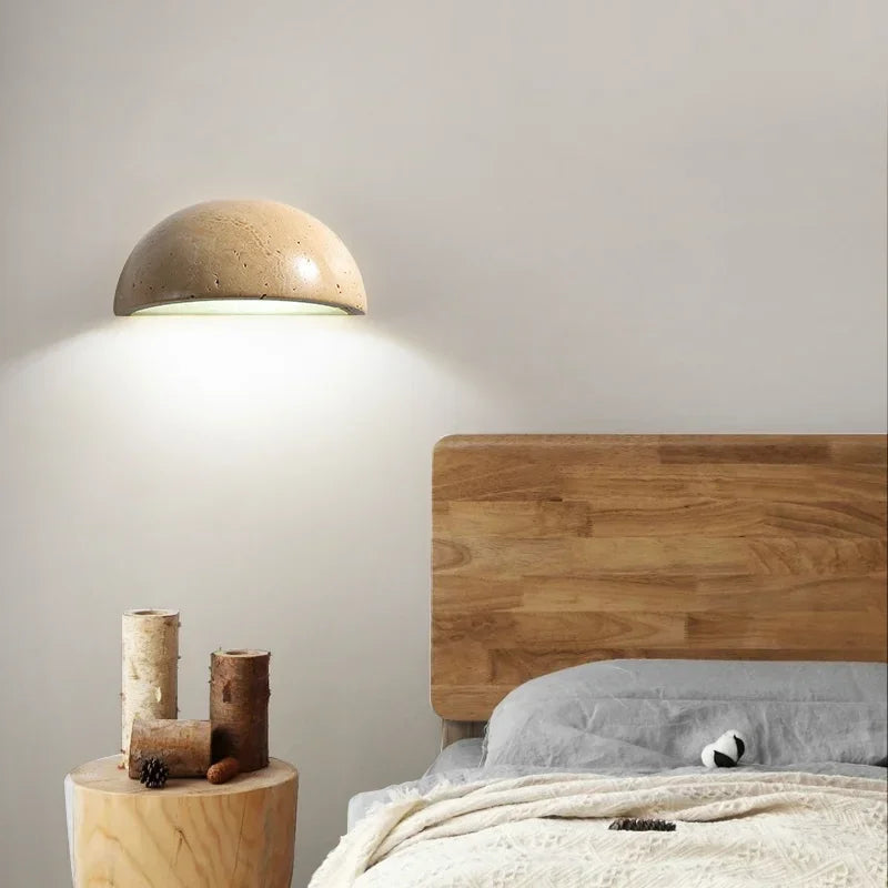Stein Vegglampe – Elegant LED Vegglampe laget av Naturlig Stein for Stue og Soverom | Skanto