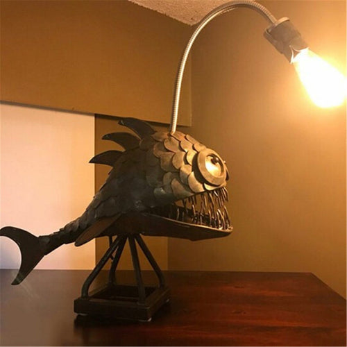 Skanto | Retro Bordlampe Anglerfisk Lys med Fleksibelt Lamp Hode Kunstneriske Bordlamper for Hjem Bar Café Hjem Kunst Dekorative Ornamenter