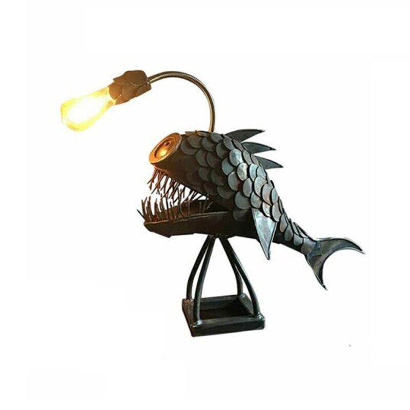 Skanto | Retro Bordlampe Anglerfisk Lys med Fleksibelt Lamp Hode Kunstneriske Bordlamper for Hjem Bar Café Hjem Kunst Dekorative Ornamenter