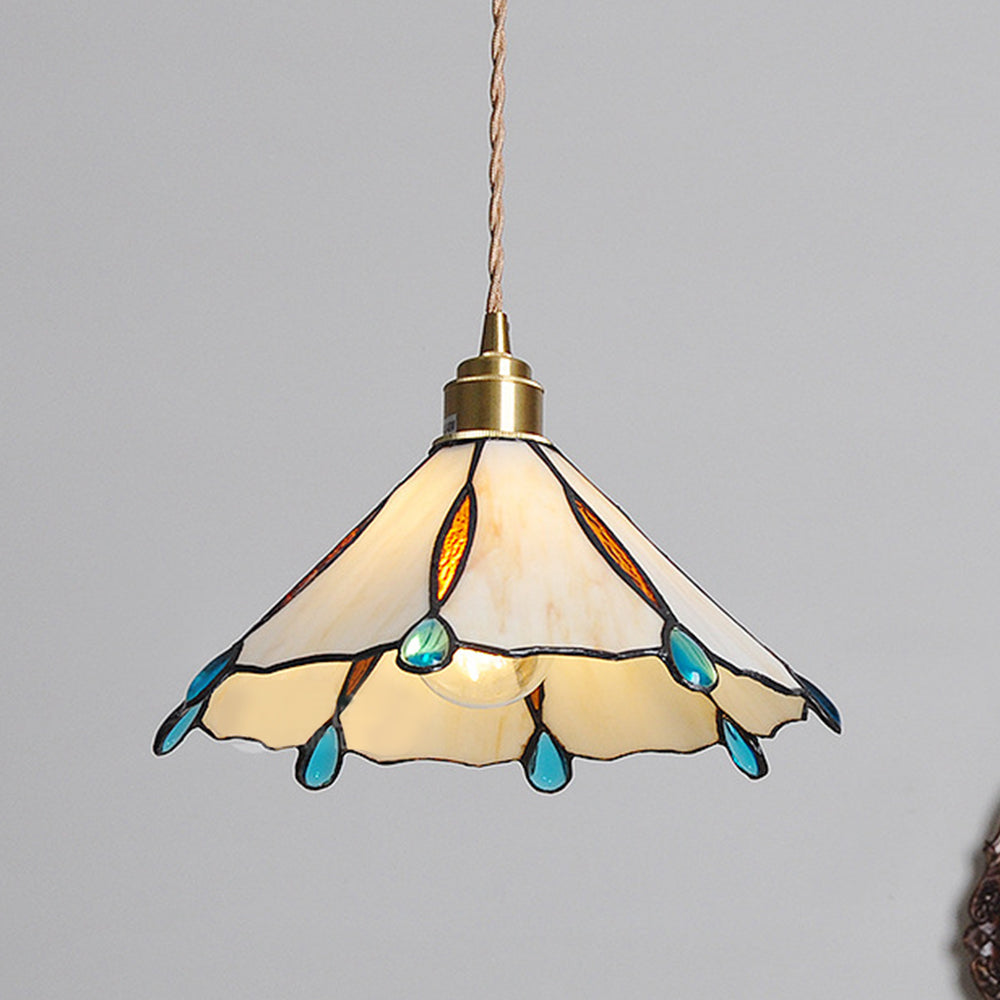 Retro Glassmaleri Tiffany Kjegle Pendellampe | Skanto
