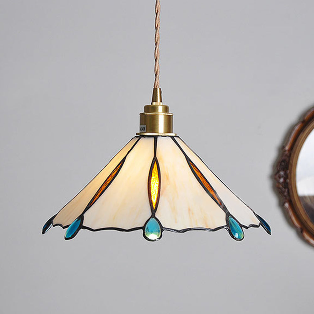 Retro Glassmaleri Tiffany Kjegle Pendellampe | Skanto